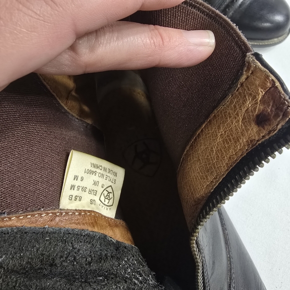 Ariat Devon Zip Paddock Riding Boot Black Leather Size 8.5 - Picture 8 of 9